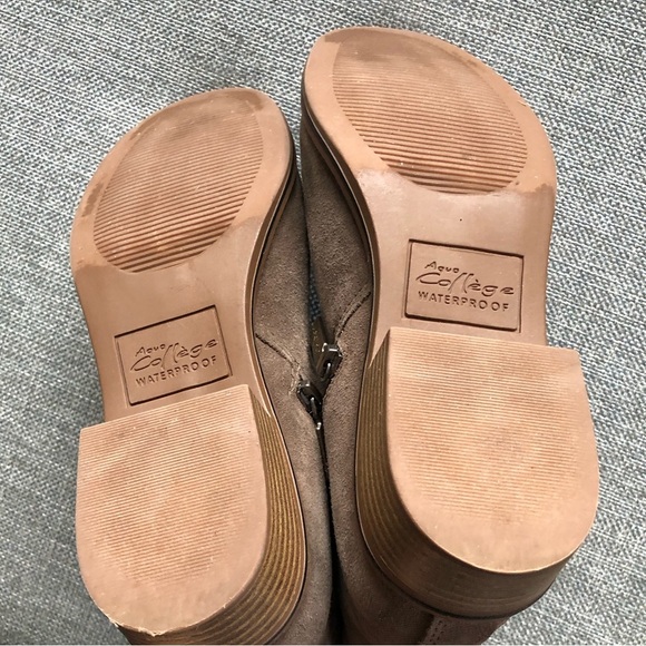 Aqua College Lori Waterproof Booties Dark Taupe Suede Size 6M - Picture 9 of 13
